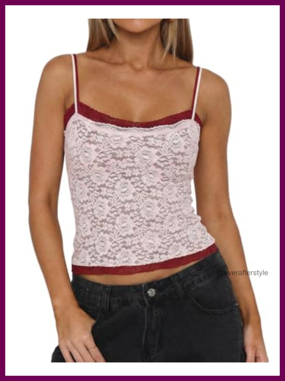Double Layer Lace Camisole Tank Scoop Neck Y2K Going Out Cami Shirt